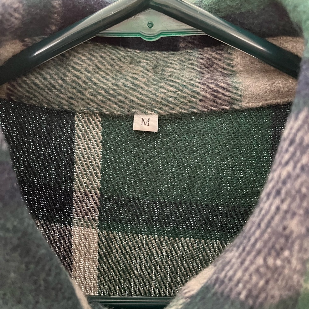 Plaid button down coat